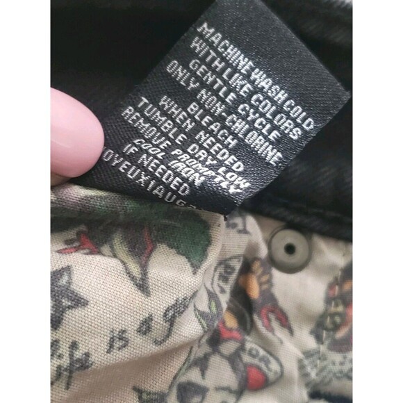 Ed Hardy Skull Snake Panther Jeans Men's 36x31 Black Embroidered  Stretch NWT - Picture 12 of 13